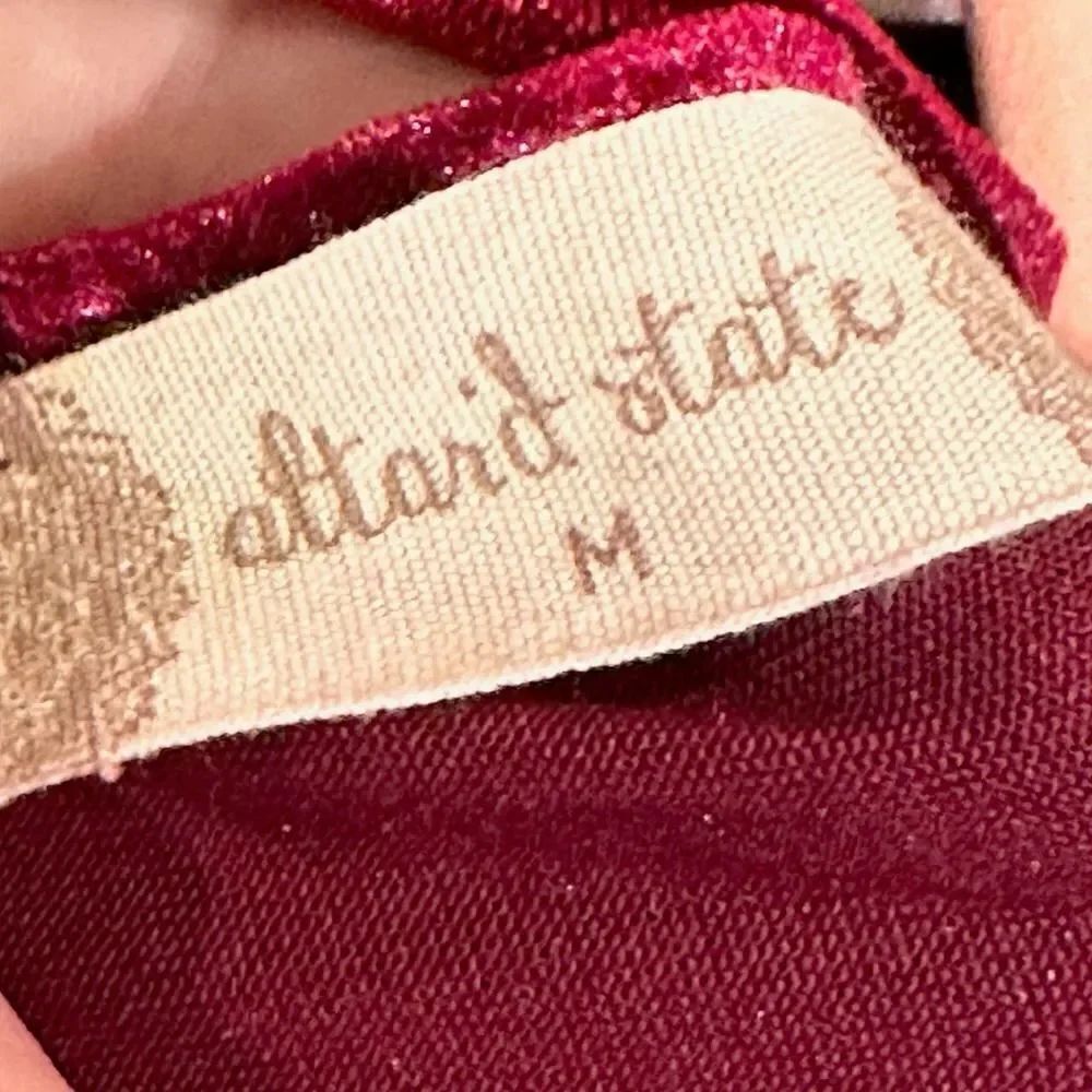 Altar’d State Burgundy Red Crushed Velvet Choker Dress Size Medium - Picture 13 of 13